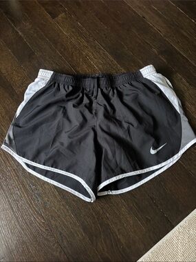 Nike Black Athletic Running Shorts with White Accents